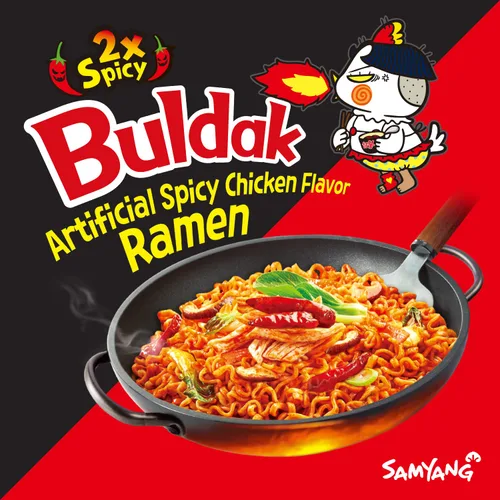 Vista 5 de Samyang 2 fideos salteados de pollo picante Buldak (6 unidades)