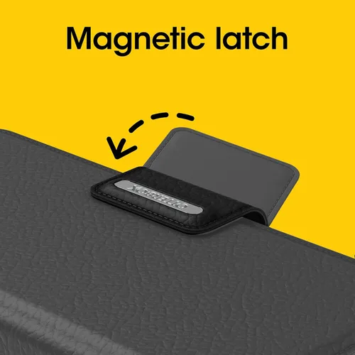 Vista 4 de OtterBox Funda para iPhone 14 Pro (solamente) Strada Series - Shadow (negro), tarjetero, piel auténtica, apta para bolsillo, funda tipo folio
