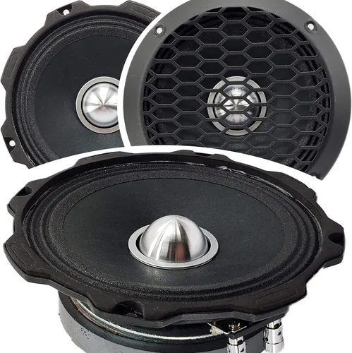 Vista 2 de Gravity Pro Warzone Series - Altavoz de rango medio de 6.5 pulgadas, 1000 vatios de potencia máxima para automóvil (4 altavoces) con titanio