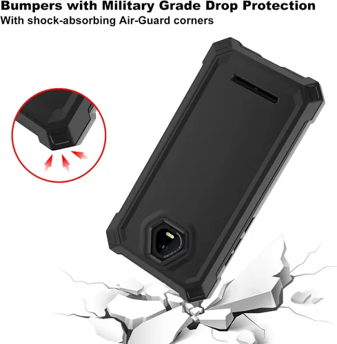 Vista 4 de Ailiber Funda para teléfono Volt SV55, Schok SV55 y protector de pantalla (SV55216), protección de estructura de doble capa, parachoques de TPU