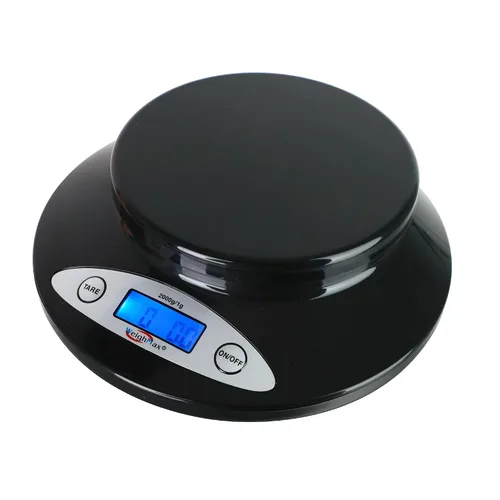 Vista 3 de Báscula de cocina electrónica Weighmax, Capacidad máx. de peso 2000 g / 5 lb, Negro