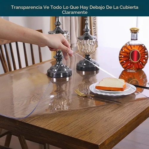 Vista 4 de Protector rectangular de plástico transparente de varios tamaños, mantel protector de vinilo de PVC, impermeable, para mesas pequeñas, escritorio 1