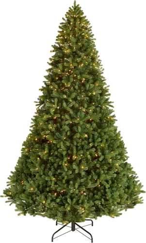 Vista 13 de National Tree (PEDD1–312–100) Douglas Árbol de navidad de tacto casi real con caída posterior y bisagras, 1000 luces claras