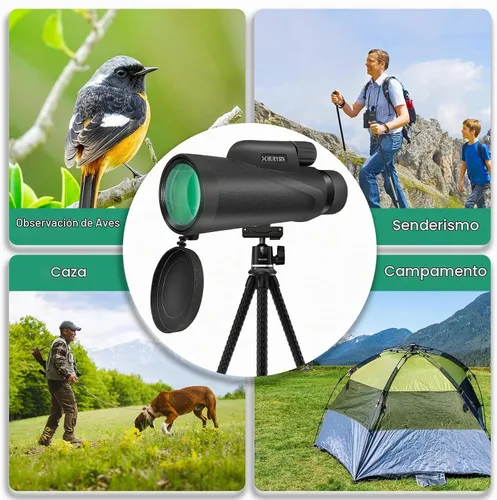 Vista 5 de Telescopio monocular de 8 x 42 – Grado militar, compacto, impermeable y a prueba de niebla, relleno de nitrógeno, óptica FMC con revestimiento