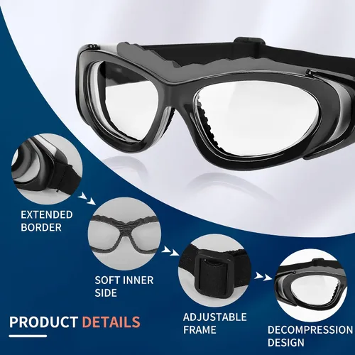 Vista 2 de SooGree Anteojos deportivos para hombres y mujeres, para baloncesto, fútbol, deportes, antiniebla, choque, colisión, gafas de uso