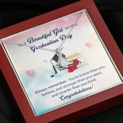Vista 3 de Graduation Necklace For Her 2023 - Graduation Necklace 2019 For Women, Para La Reina De Mi Vida - Collar De Amor Infinito, Regalos Para Graduacion