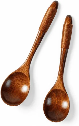 Vista 12 de 2 PCS Cucharas de Madera para Miel, Cucharas de Madera Pequeñas de 6.7 Pulgadas - Excelentes para Té, Café y Sopa, Pequeño Juego de Cucharas de Mesa