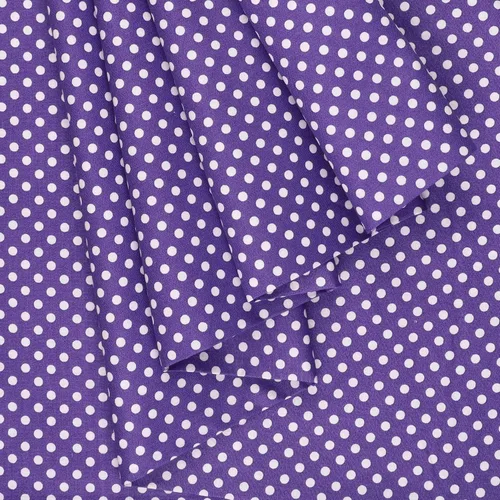 Vista 2 de Mook Fabrics Lunares de algodón, corte morado por yarda