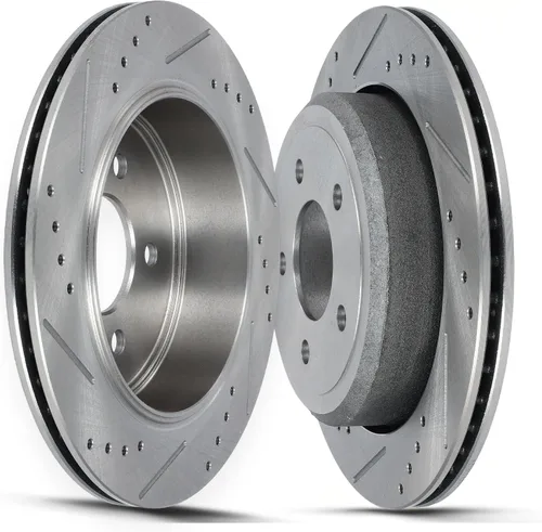 Vista 13 de SCITOO Rotores de freno trasero para Honda para CR-V 2002-2004 Frenos de disco perforados y ranurados Rotores de reemplazo: 31304