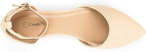 Vista 4 de DREAM PAIRS - Zapados D'Orsay en punta o puntiagudos, casuales, sin estampados, estilo ballet, cómodos, suaves y antideslizantes, para mujer