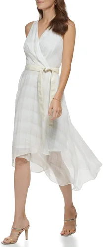 Vista 2 de DKNY Womens Sleeveless Faux Wrap Dress