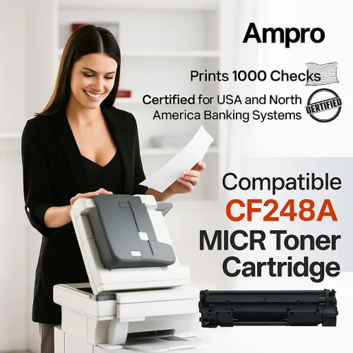 Vista 6 de Cartucho de tóner MICR compatible con 48A MICR / CF248A - Tinta magnética para impresión de cheques - Funciona con HP LaserJet Pro M15w, MFP M28w