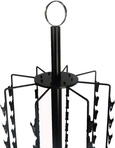 Vista 3 de FixtureDisplays® Estante de clips de suelo con cabecera, giratorio, 144 clips - negro 15967-NEW-NF