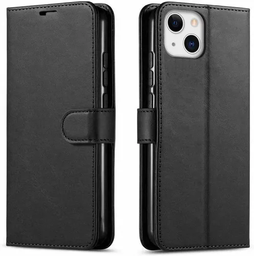 Vista 9 de STARSHOP Funda compatible con iPhone 13, con protector de pantalla de vidrio templado incluido: cartera de piel sintética a prueba de golpes