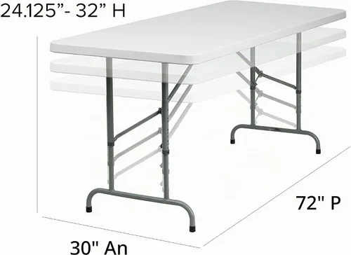 Vista 3 de Mesa plegable moldeada, Plástico, Blanco