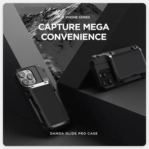 Vista 6 de VRS DESIGN Damda Glide Pro - Funda para iPhone 13 Pro, resistente funda semiautomática [4 tarjetas] con soporte para ranura para tarjetas compatible