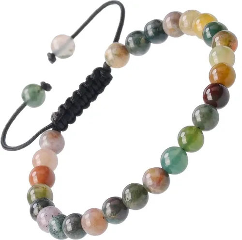 Vista 24 de MASSIVE BEADS - Pulseras ajustables unisex de cuentas de cristal de piedras preciosas con poder curativo natural, de macramé Piedras de 7 chakras