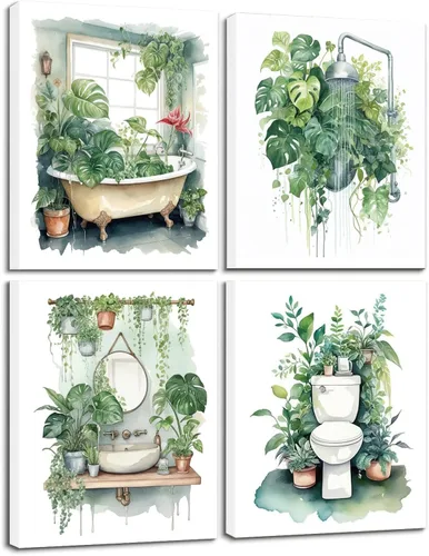 Vista 19 de TOCDGOO Juego de 4 piezas de arte de pared vintage para cocina, comida 8-Colorido