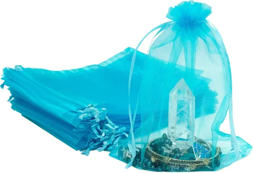 Vista 44 de TheDisplayGuys - Paquete de 48 bolsas de regalo de organza transparente negra de 2 x 2-3/4 pulgadas con cordón, bolsas de regalo para joyas, bolsas