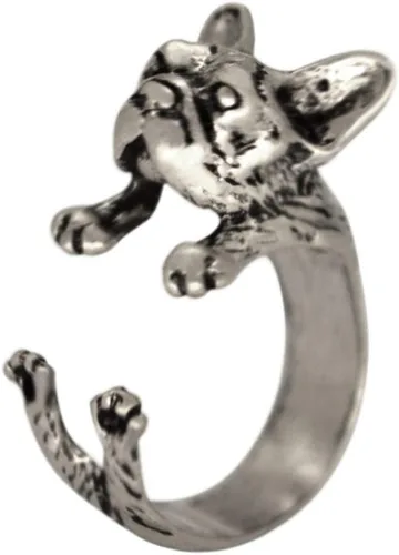 Vista 2 de Queenbox - Anillo para mujer, diseño de bulldog francés