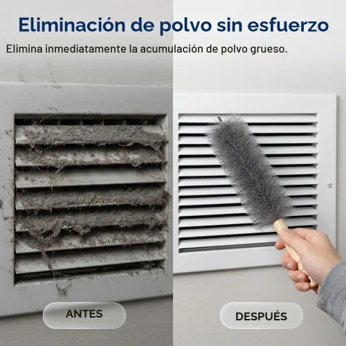 Vista 2 de Cepillo limpiador de ventilador,Cepillo de polvo flexible,Gris