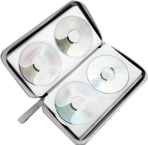 Vista 5 de Siveit Estuche para CD, Soporte para Estuche de DVD con Capacidad para 96 Discos de Plástico Duro, Estuches para Discos CD DVD, Carpeta Billetera