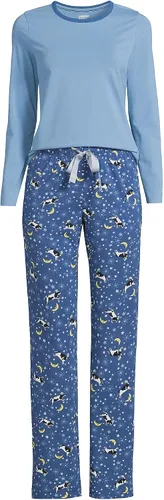 Vista 5 de Lands' End Women's Knit Pajama Set Long Sleeve T-Shirt and Pants