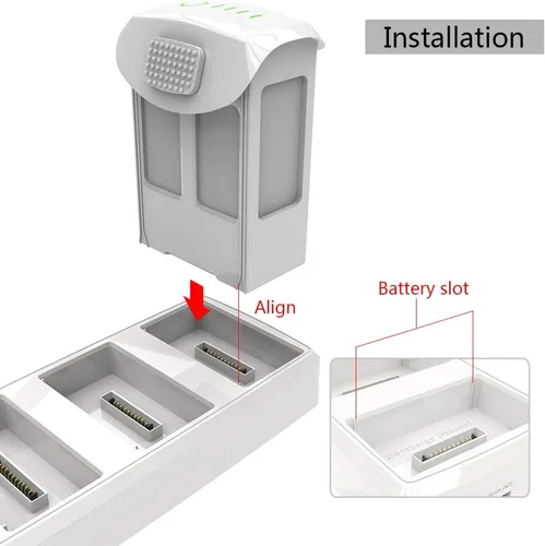 Vista 2 de Smatree Hub de carga de batería compatible con DJI Phantom 4/4 Pro/4 Pro V2.0/4 Adv