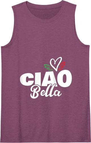 Vista 10 de Ciao Bella - Hermoso corazón italiano Italia - saludo Hello Tank Top Negro