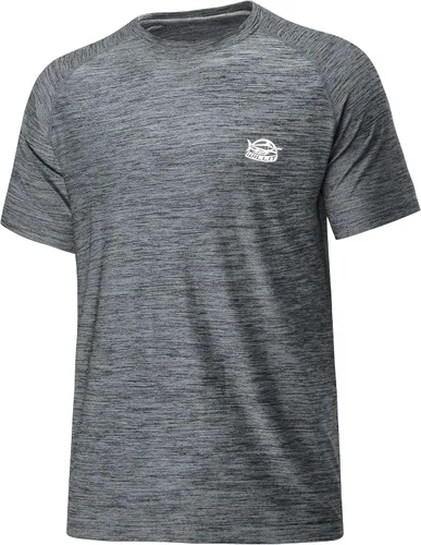 Vista 9 de Willit Camiseta de protección solar con capucha para hombre, manga corta, UPF 50+, FPS, secado rápido, resistente al agua Verde fluorescente