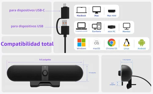 Vista 6 de Altavoces de computadora para PC de escritorio, altavoces de monitor con perilla de volumen fácil, abrazadera resistente, sonido claro, graves