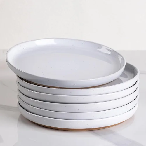 Vista 8 de AmorArc Juego de 6 platos de cerámica, esmalte mate de 8.0 pulgadas para cocina, postre, ensalada, aperitivo, platos pequeños para platos llanos