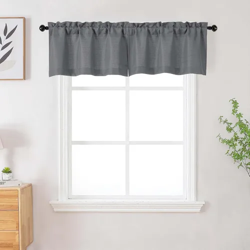 Vista 120 de Cortinas de lino para dormitorio y sala de estar de 96 pulgadas de largo, juego de 2 paneles, con bolsillo para cortinero, filtrado de luz, textura