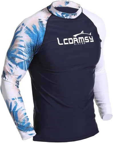 Vista 2 de LCDRMSY Y780 - Camiseta de protección contra erupciones para hombre, manga larga, surf, esnórquel, natación, deportes acuáticos, secado rápido, UPF