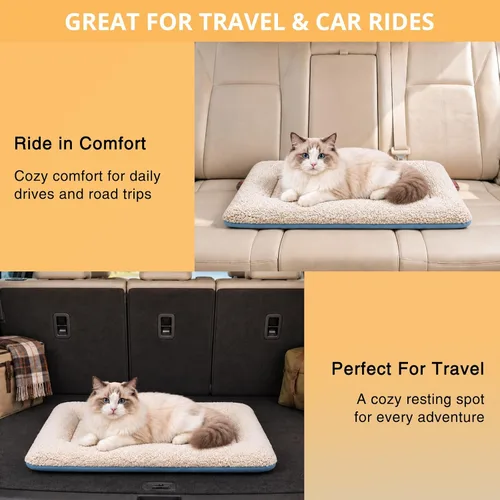 Vista 6 de Cama autocalentable para gatos y perros pequeños, tapete lavable de 2-Gris