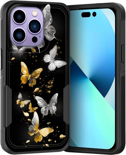 Vista 46 de Funda para iPhone Air, doble capa híbrida resistente resistente a prueba de golpes de policarbonato duro + funda protectora de silicona suave