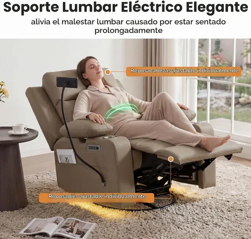 Vista 4 de FiveWillowise Mecedora eléctrica para guardería con reposabrazos ajustables Marrón