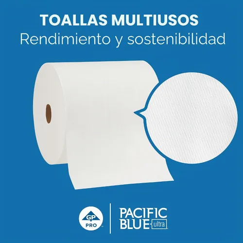 Vista 2 de Rollo de toallas de papel Pacific Blue Ultra de alta capacidad 1 Caja(s), 1 Toallas/Caja