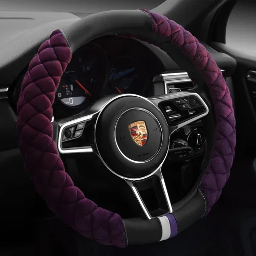 Vista 11 de Cxtiy Funda Universal para Volante de Automóvil Mullida de Felpa de Invierno para Volante (A-Negro)