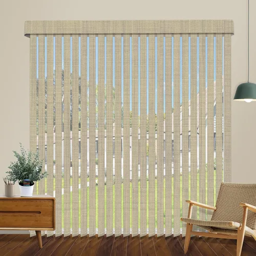 Vista 35 de Persianas verticales opacas sin cordón, persianas de tela con listones de 3.5 pulgadas, persianas verticales con protección UV, tamaño súper grande