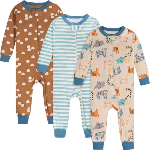 Vista 7 de Onesies Brand Pijama de algodón de una sola pieza de ajuste cómodo para bebés niños (3 unidades)