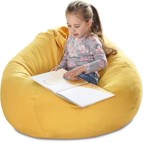 Vista 16 de YuppieLife Funda para puf de almacenamiento para niños (sin relleno), organizador de juguetes, sofá con asa de transporte, disponible para niños
