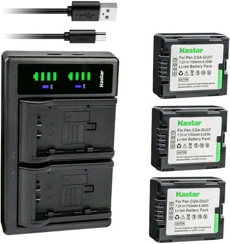 Vista 6 de Kastar Cargador de batería USB LTD2 compatible con Panasonic CGA-DU06, CGR-DU06, CGA-DU07, CGR-DU07, CGA-DU12, CGR-DU12, CGA-DU14, CGR-DU14