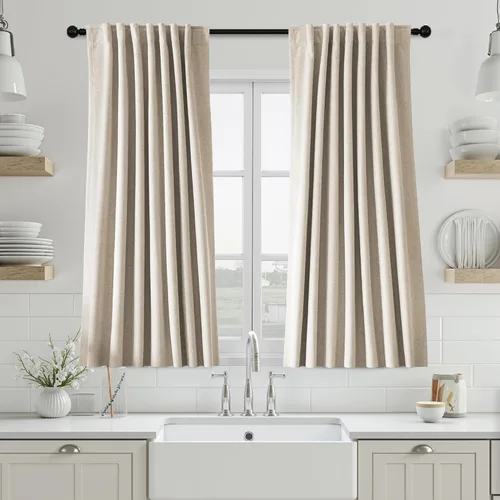 Vista 60 de UHITECH Short Blackout Curtains for Bedroom 24 Inch Long 2 Panels, Beige