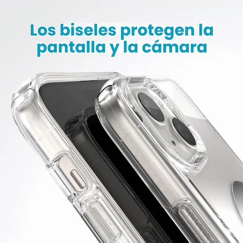 Vista 6 de Speck Funda transparente para iPhone 15 Plus – Bloqueo de bloqueo antideslizante ClickLock, diseñada para MagSafe, protección contra caídas