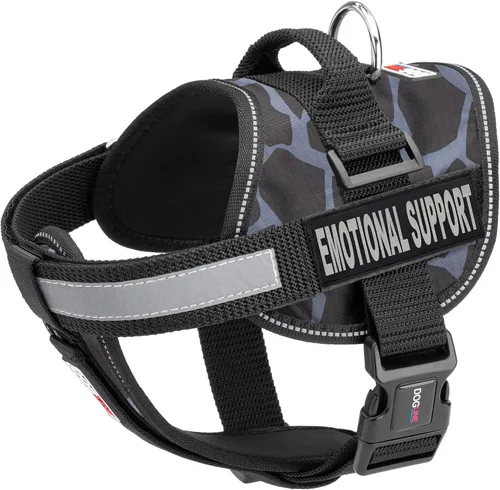 Vista 23 de Dogline Unimax - Arnés de chaleco multiusos Unimax para perros y 2 parches de soporte emocional extraíbles con respaldo de velcro