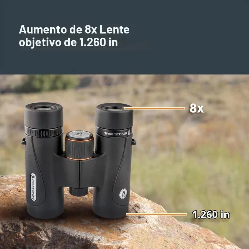 Vista 3 de Celestron TrailSeeker ED 8x32 ED - Prismáticos compactos de vidrio