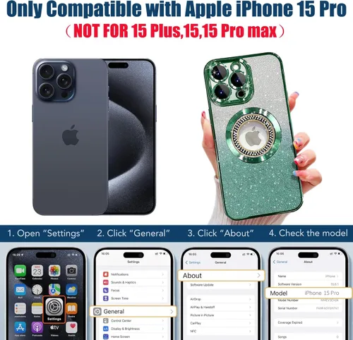 Vista 419 de Misscase Funda magnética con purpurina para iPhone 11 compatible con MagSafe, protección completa, delgada, a prueba de golpes, antiarañazos
