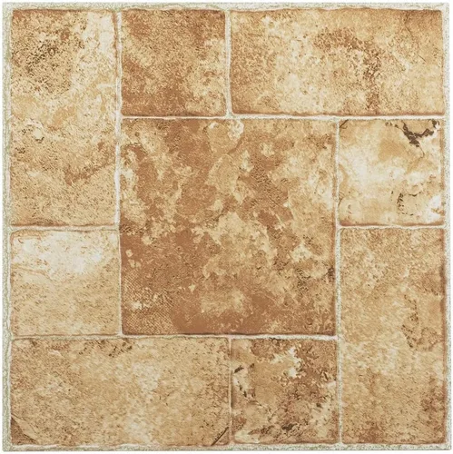 Vista 23 de Tivoli - Azulejos de vinilo autoadhesivos, 45 azulejos de 12 x 12 pulgadas, parquet de roble mediano Three Finger - Suelo de bricolaje para despegar