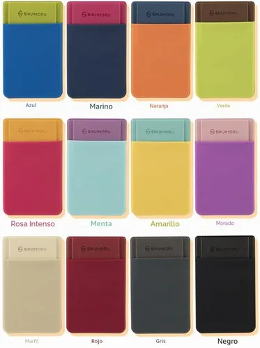 Vista 7 de Sinjimoru Tarjetero para la parte posterior del teléfono, billetera para Beige